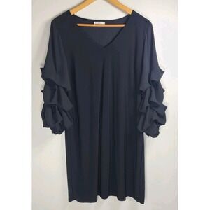 EST. 1946 Black Ruffled-Sleeve Dress • Size M • SHIFT Style • Excellent Used...